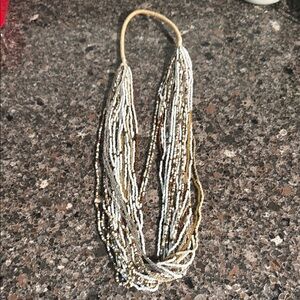 Elegant Gold and Silver Beaded Necklace